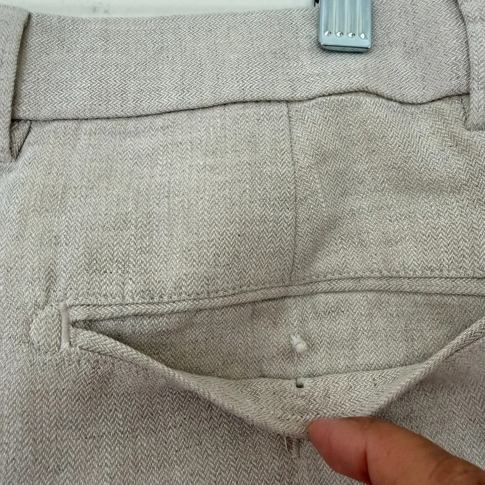 Murano Linen Pleated Pants Mens Beige Size 38 x 32 | RN58909